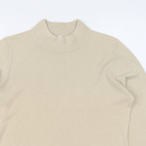 BHS Womens Beige Roll Neck Acrylic Pullover Jumper Size 12