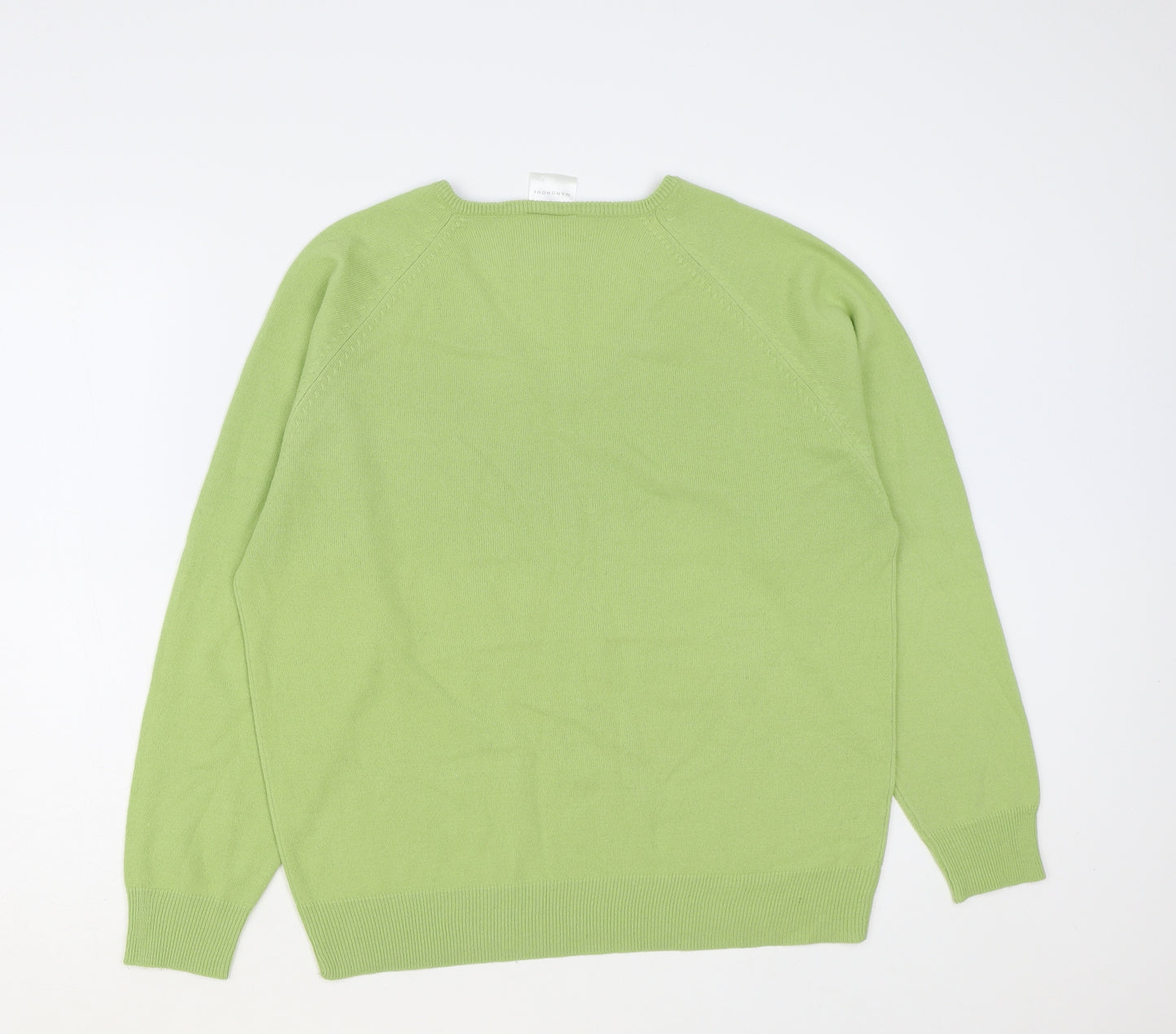 Wardrobe Womens Green V-Neck Acrylic Pullover Jumper Size 12