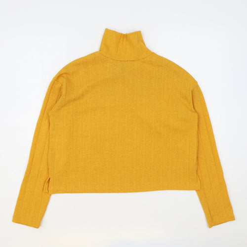 Primark Womens Yellow High Neck Polyester Pullover Jumper Size S