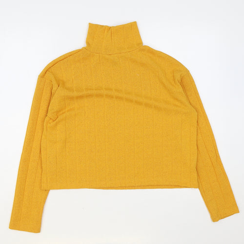 Primark Womens Yellow High Neck Polyester Pullover Jumper Size S