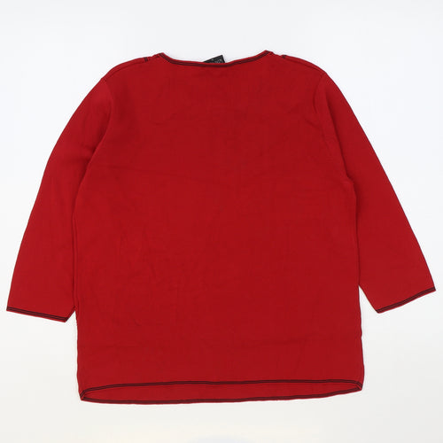 Avant Garde Womens Red Round Neck Viscose Pullover Jumper Size M