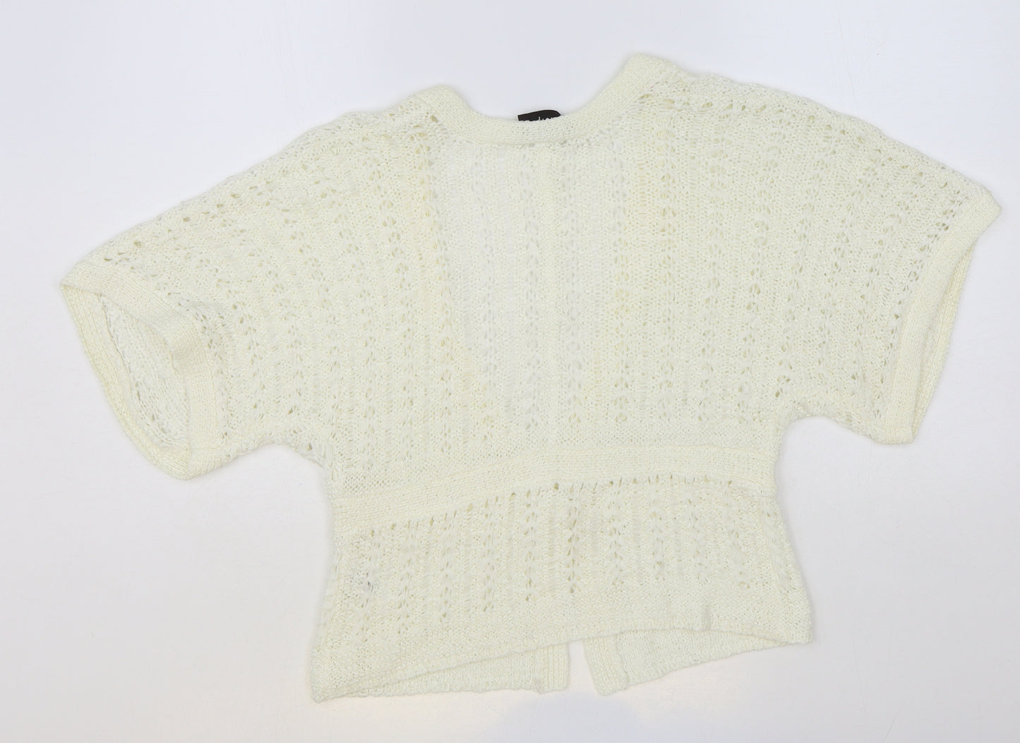 Principles Womens Ivory V-Neck Acrylic Cardigan Jumper Size M
