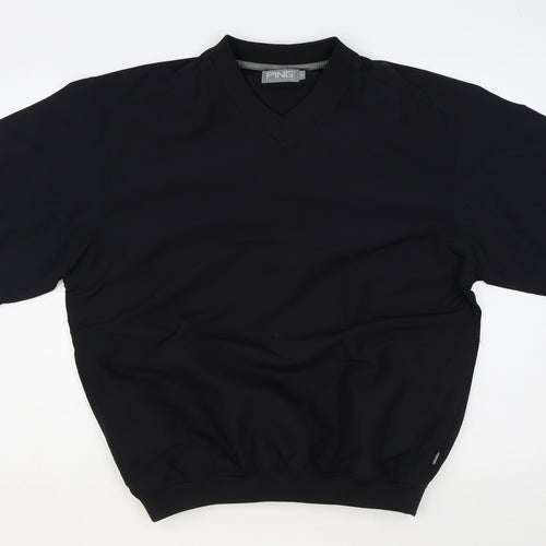 Ping Collection Womens Black Polyester Pullover Sweatshirt Size S Pullover