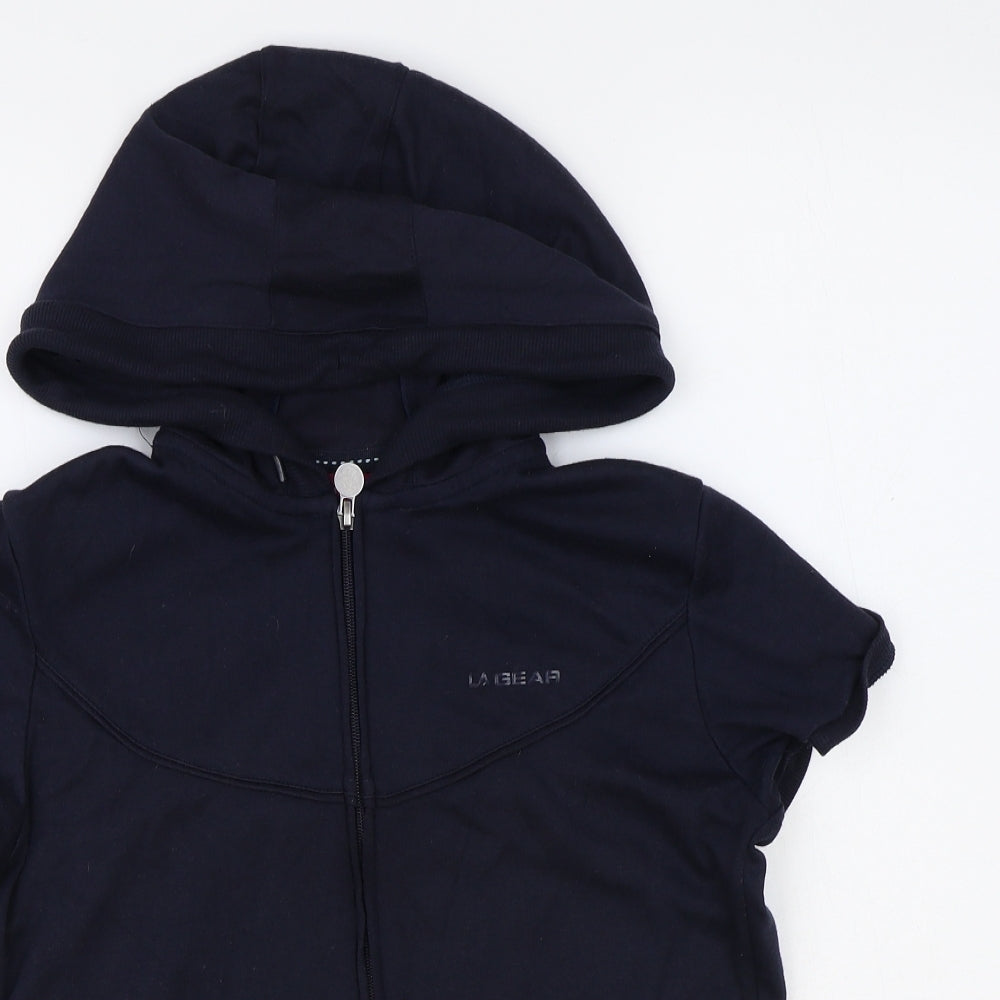 LA Gear Womens Blue Polyester Full Zip Hoodie Size 12 Zip
