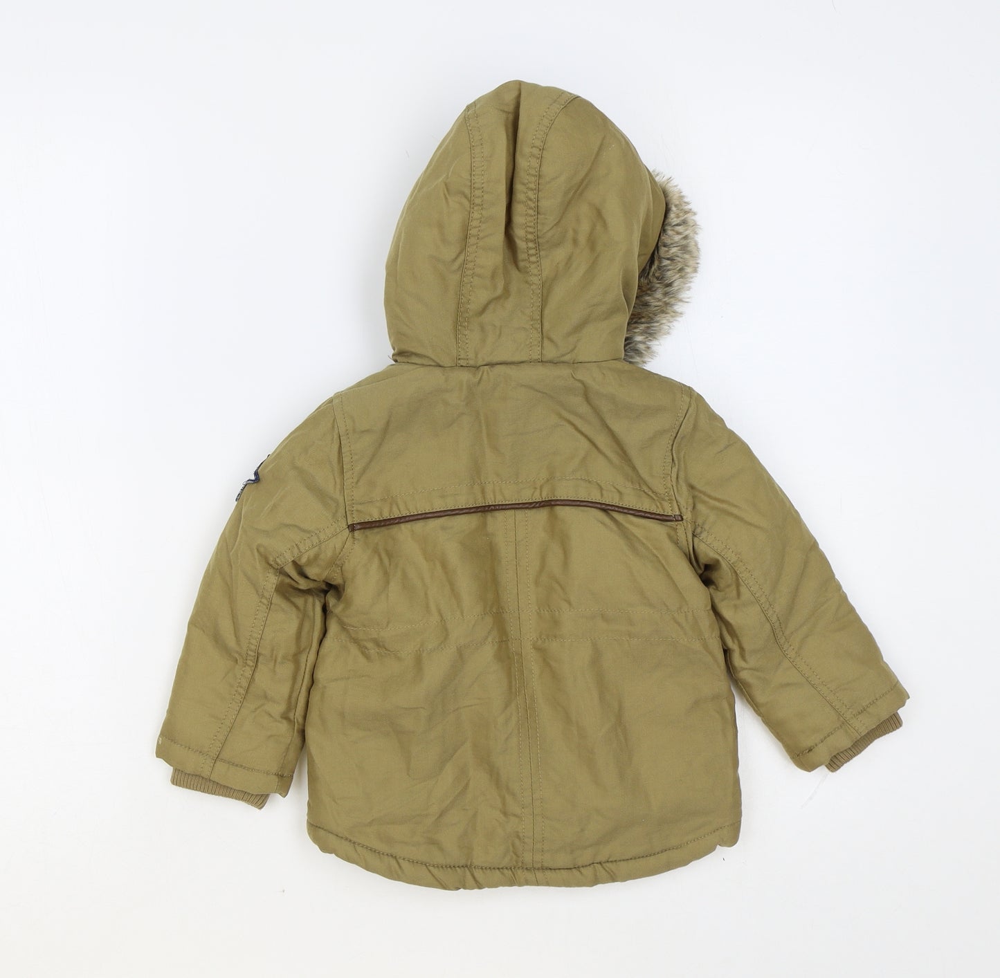 F&F Baby Brown Parka Coat Size 9-12 Months Zip