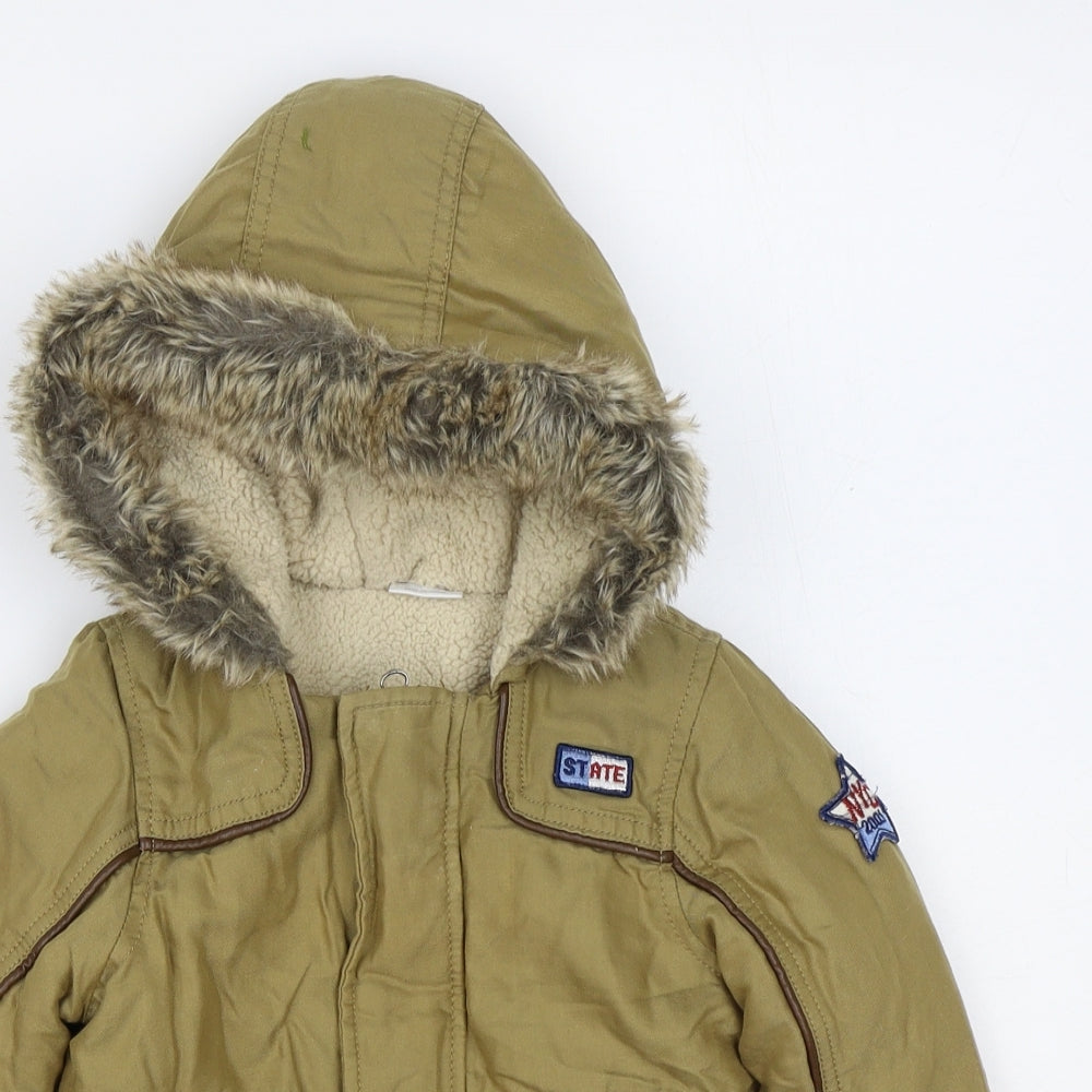 F&F Baby Brown Parka Coat Size 9-12 Months Zip