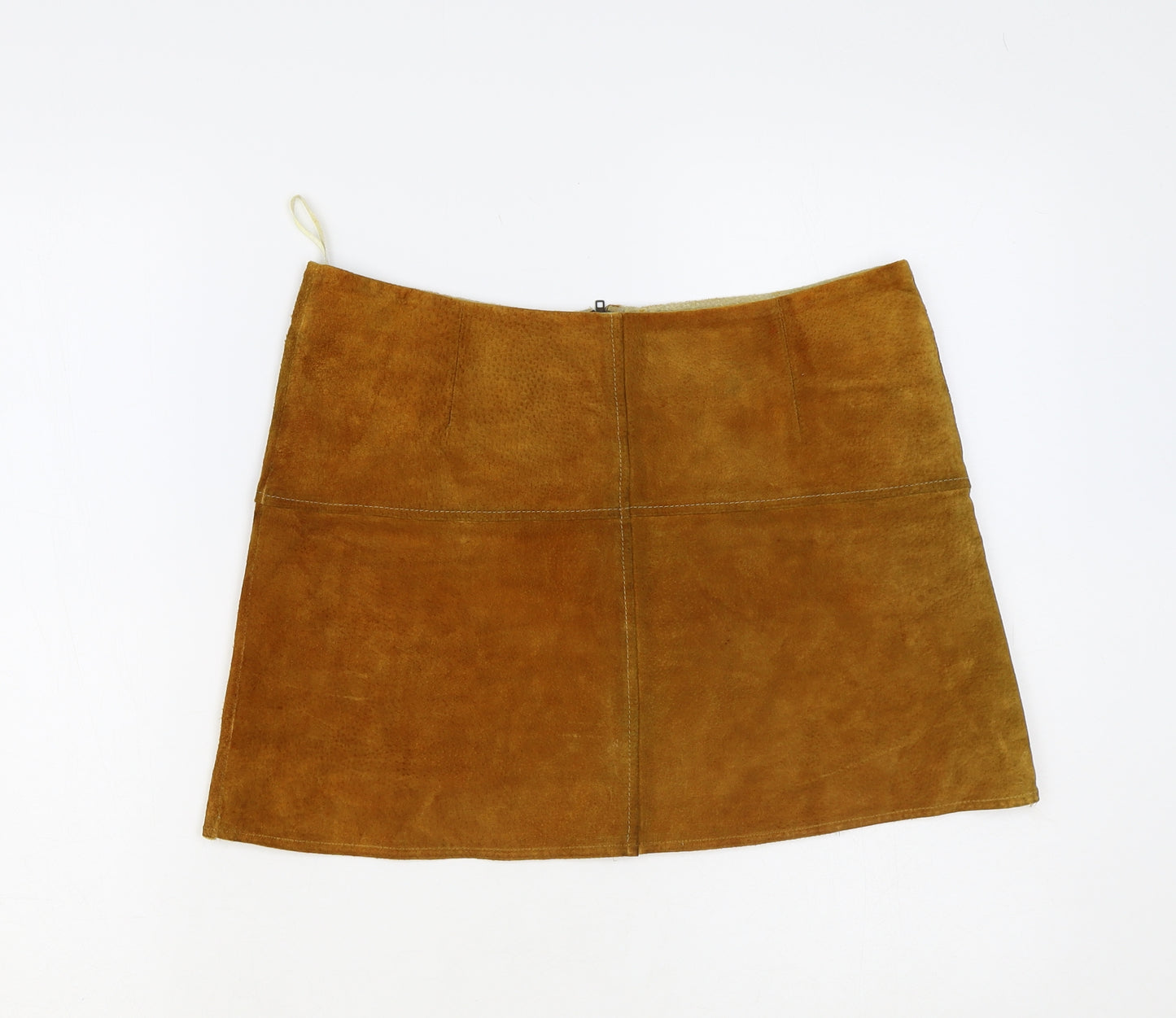 Ozone Womens Orange Cotton Mini Skirt Size 32 in Zip
