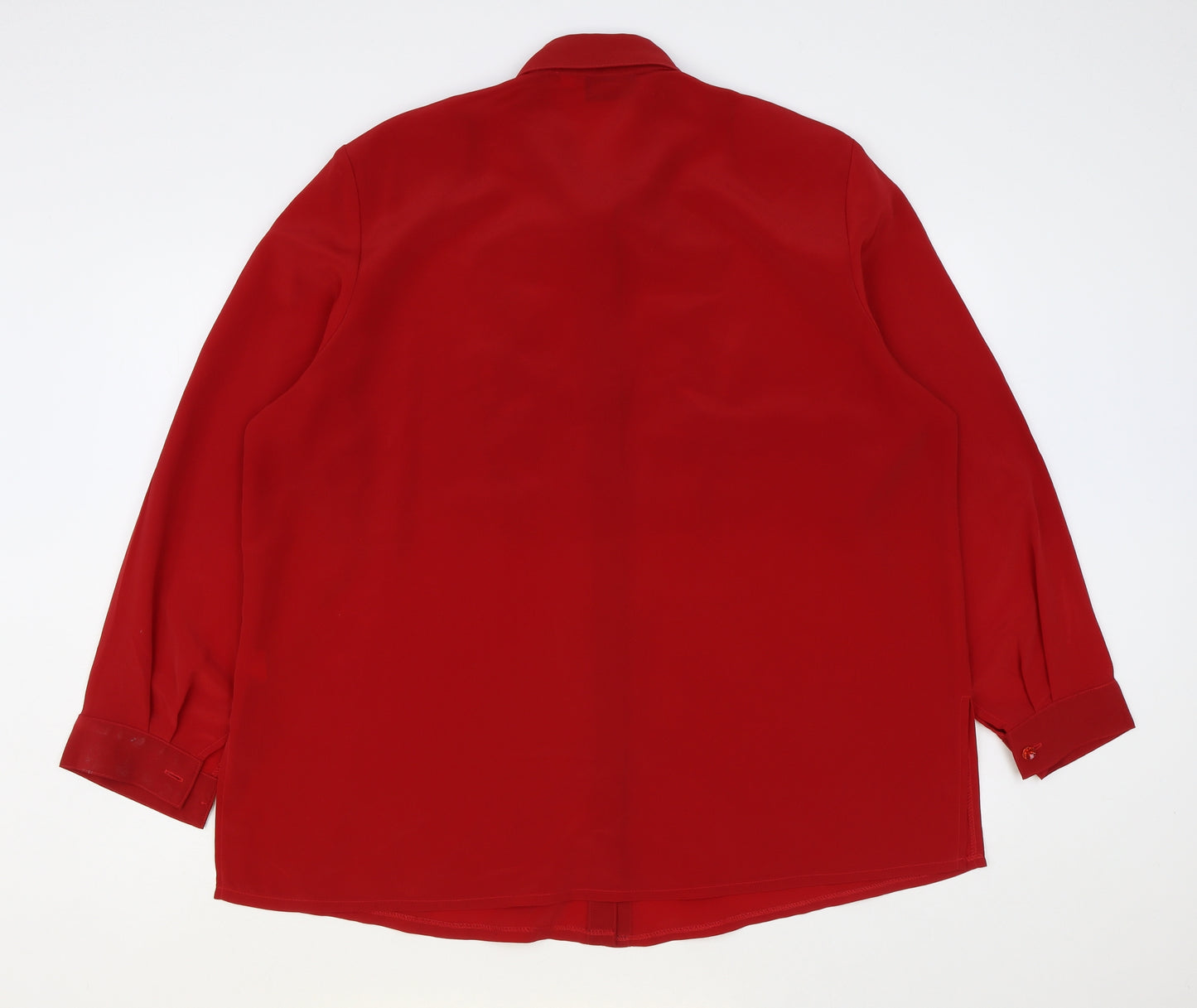 Clothes Contact Womens Red Polyester Basic Button-Up Size 22 Collared