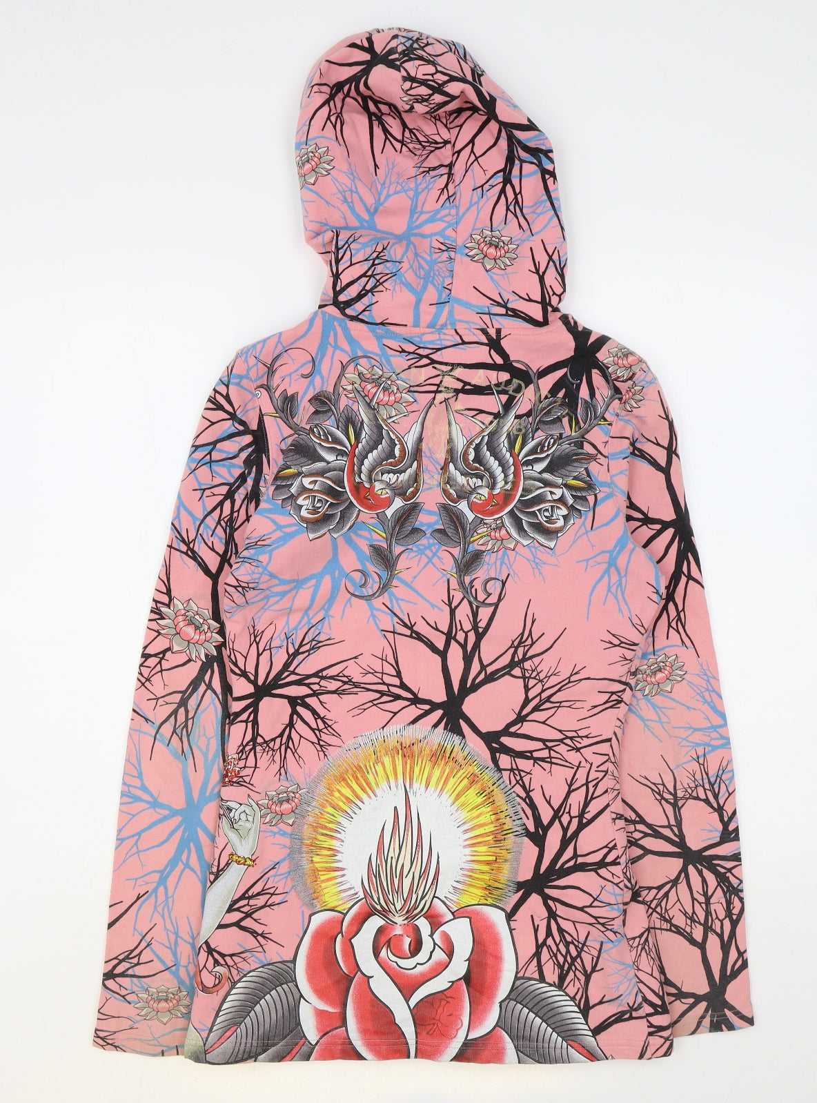 Christian Audigier Womens Multicoloured Polyester Full Zip Hoodie Size S Zip