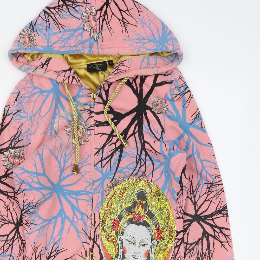 Christian Audigier Womens Multicoloured Polyester Full Zip Hoodie Size S Zip