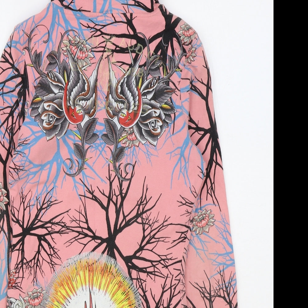 Christian Audigier Womens Multicoloured Polyester Full Zip Hoodie Size S Zip