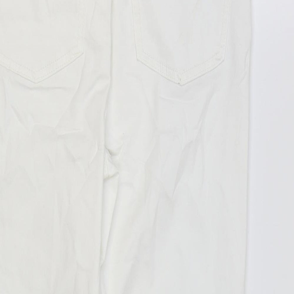 Marks and Spencer Womens White Lyocell Skinny Jeans Size 12 L26 in Regular Zip