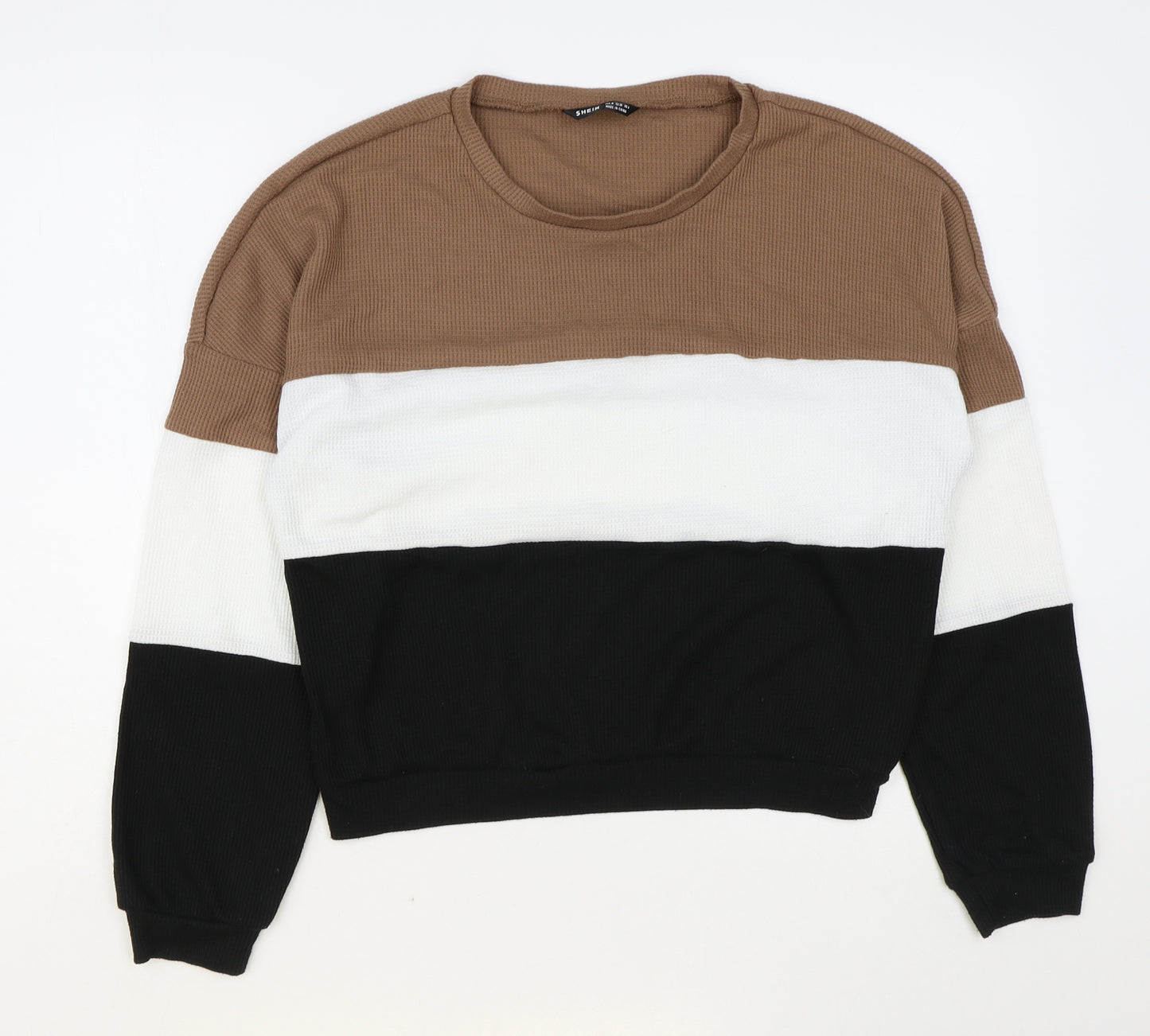 Shein Womens Multicoloured Round Neck Polyester Pullover Jumper Size M