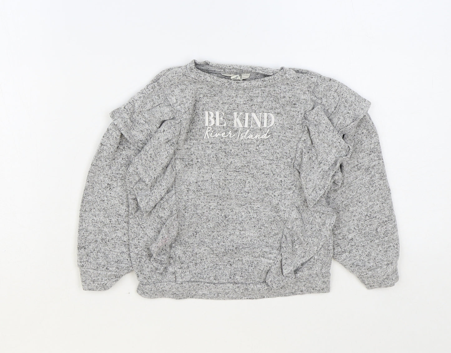 River Island Girls Grey Viscose Pullover Sweatshirt Size 2-3 Years Pullover - Be Kind