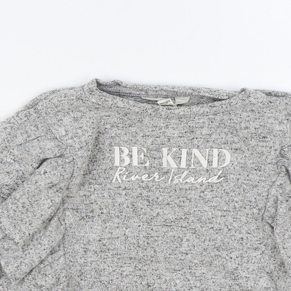 River Island Girls Grey Viscose Pullover Sweatshirt Size 2-3 Years Pullover - Be Kind