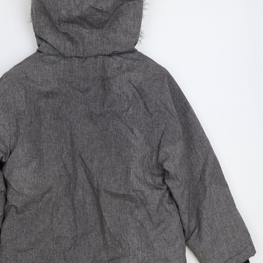 Primark Boys Grey Parka Coat Size 4-5 Years Zip