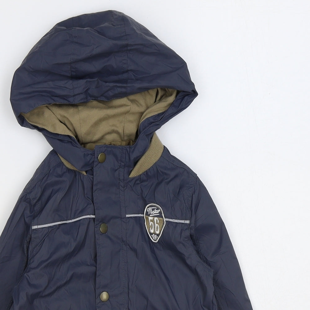 F&F Boys Blue Rain Coat Coat Size 2-3 Years Zip