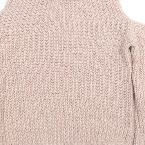 Primark Girls Pink Round Neck Acrylic Pullover Jumper Size 10-11 Years Pullover - Cold Shoulder