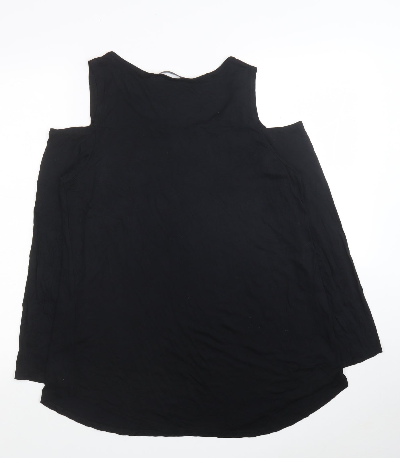 George Womens Black Viscose Basic T-Shirt Size 12 Round Neck - Cold Shoulder