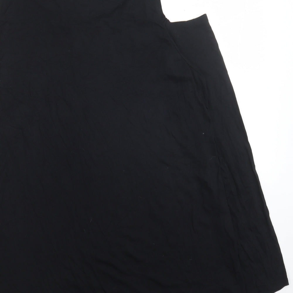 George Womens Black Viscose Basic T-Shirt Size 12 Round Neck - Cold Shoulder