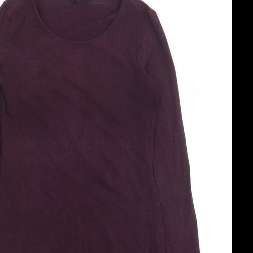 H&M Womens Purple Viscose Tunic Polo Size S Round Neck