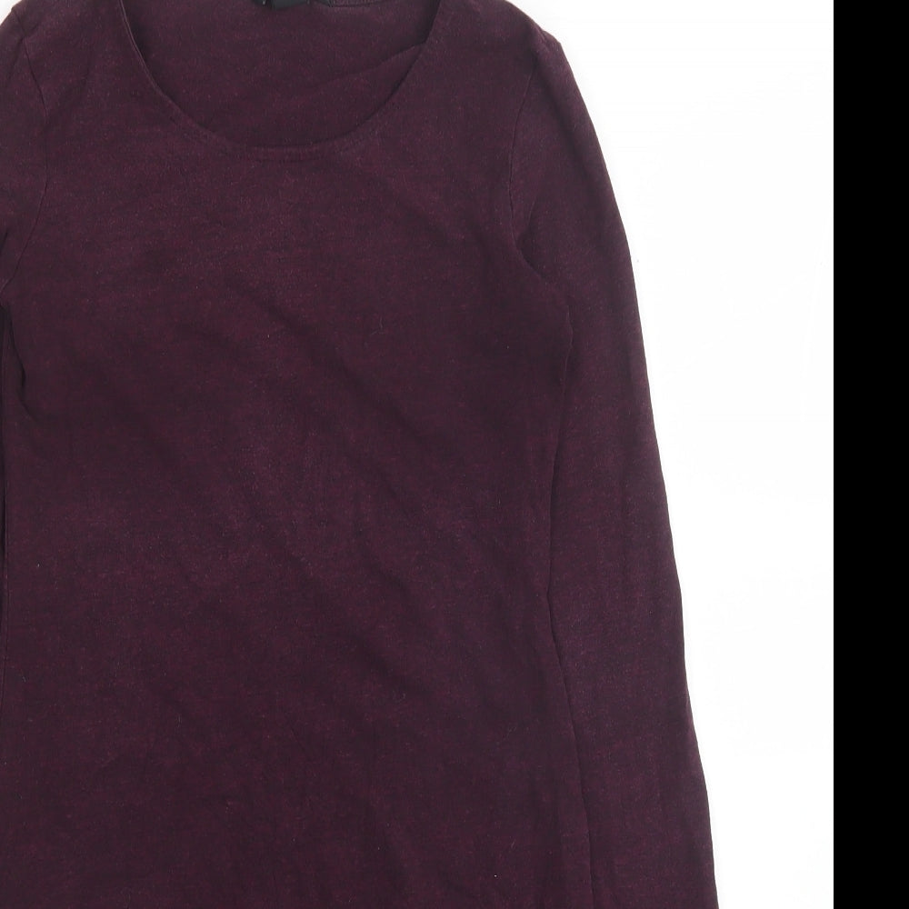 H&M Womens Purple Viscose Tunic Polo Size S Round Neck
