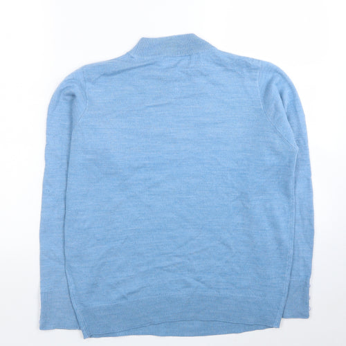 EWM Womens Blue Round Neck Acrylic Pullover Jumper Size S