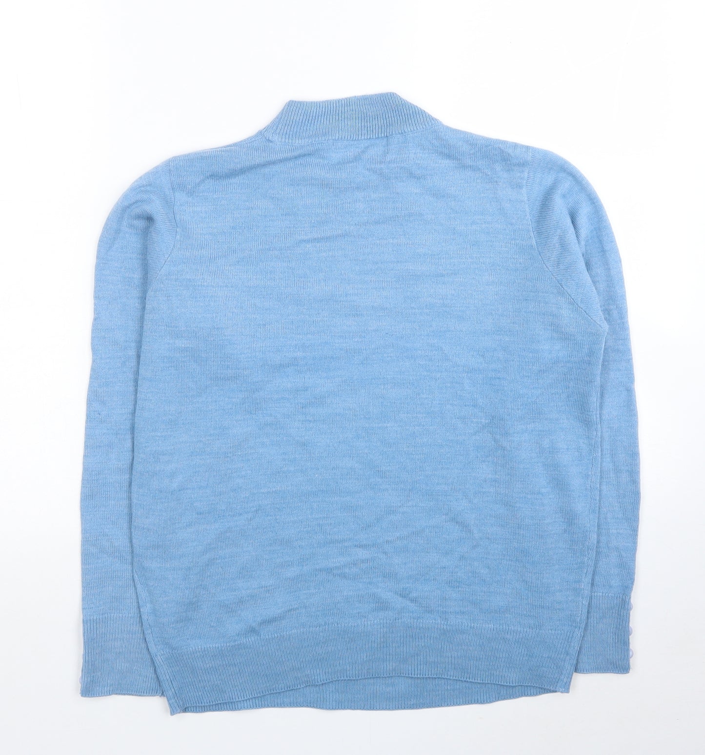 EWM Womens Blue Round Neck Acrylic Pullover Jumper Size S