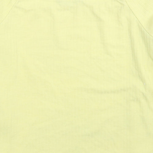 Selected Womens Yellow Polyester Cropped Blouse Size 10 Boat Neck