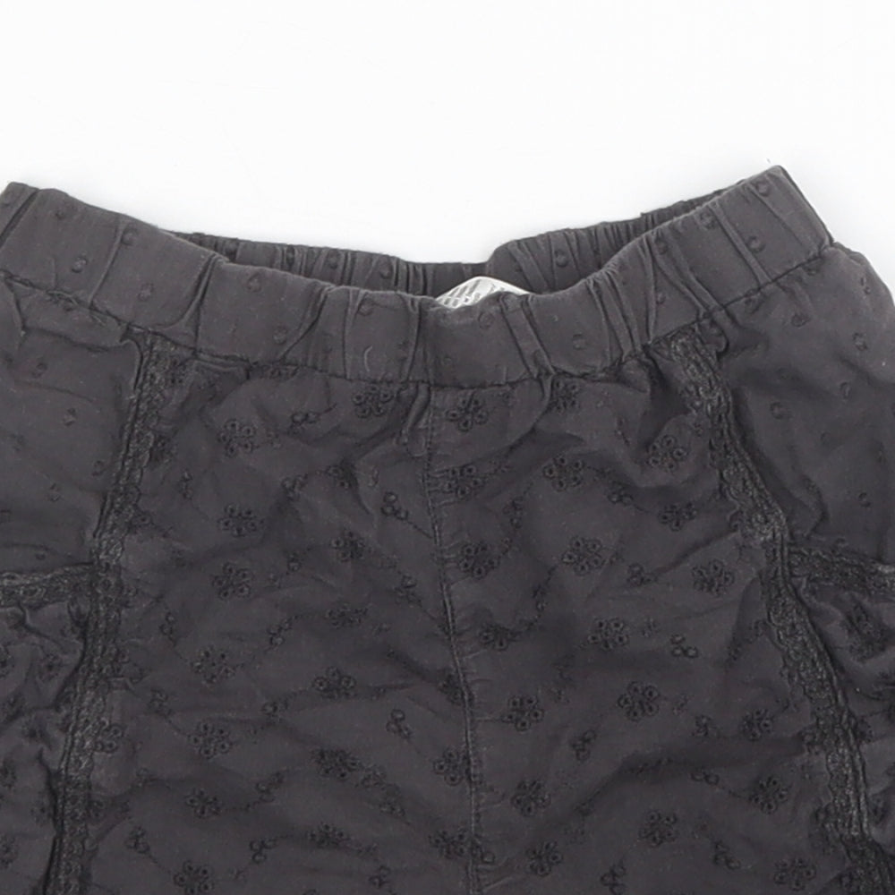 NEXT Girls Black Cotton Bermuda Shorts Size 5-6 Years Regular