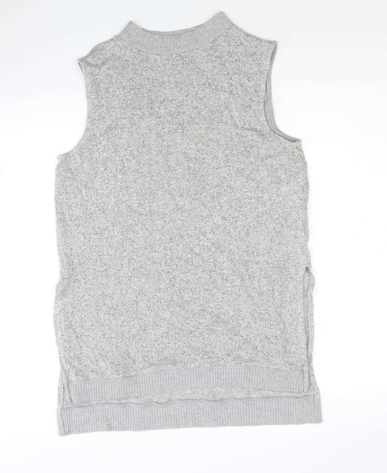 River Island Womens Grey Round Neck Viscose Tunic Jumper Size 8
