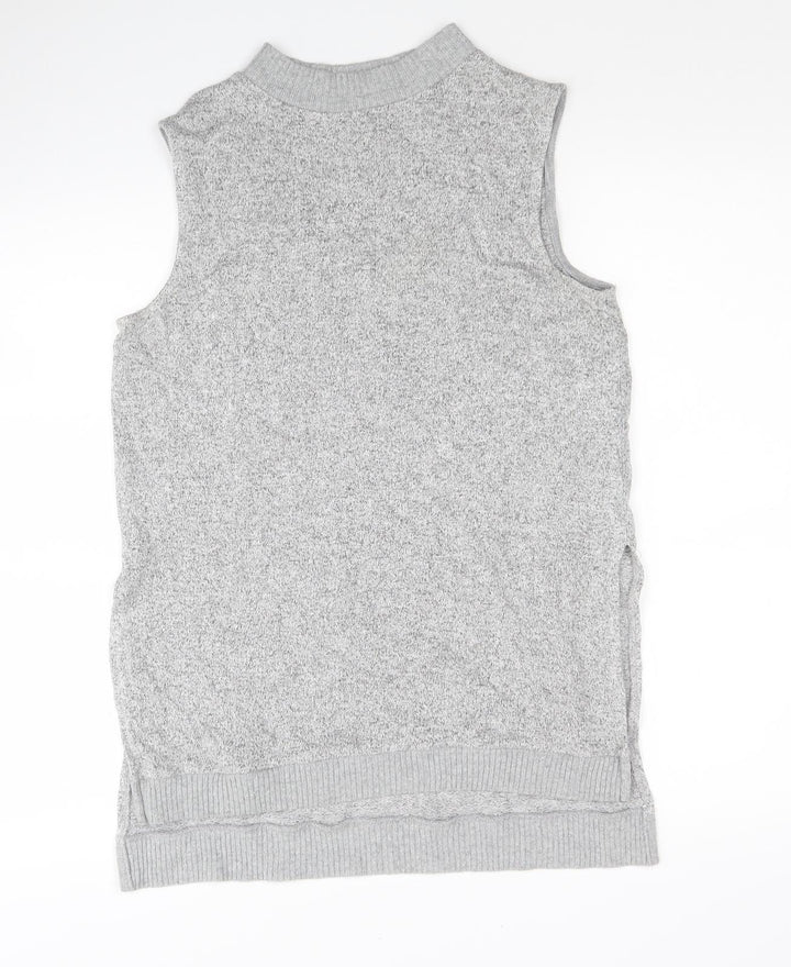 River Island Womens Grey Round Neck Viscose Tunic Jumper Size 8