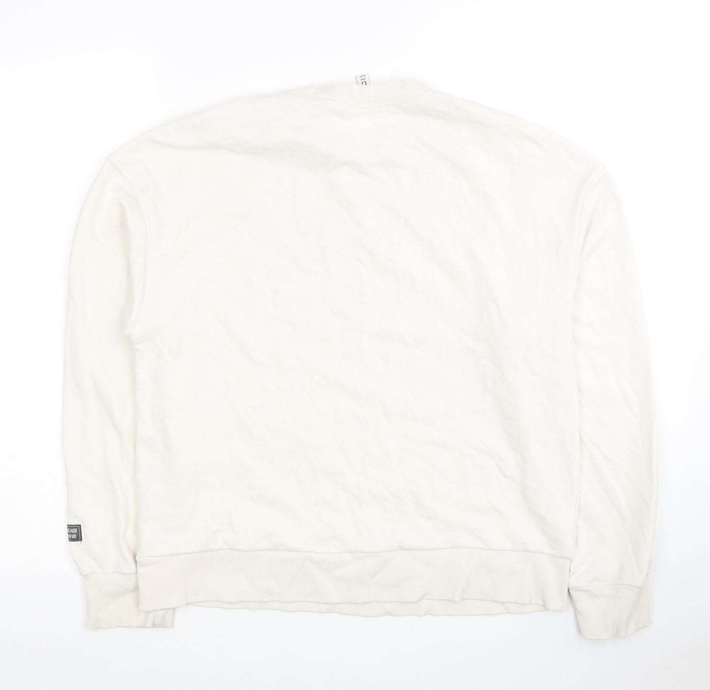 H&M Womens White Polyester Pullover Sweatshirt Size XS Pullover - Love your planet
