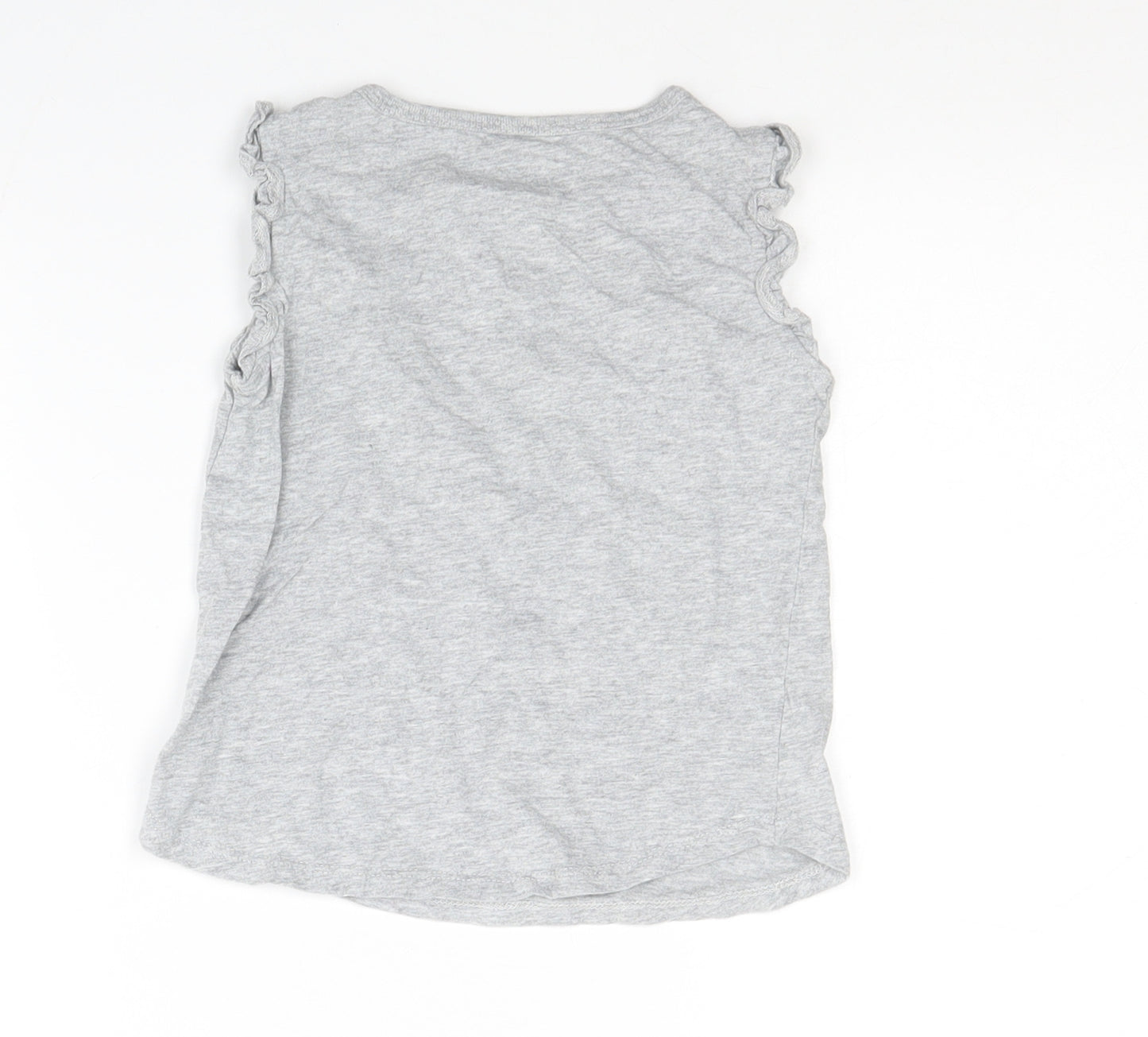 George Girls Grey Cotton Pullover Tank Size 5 Years Round Neck Pullover - Kind,Fun, Brave, Cool, Me