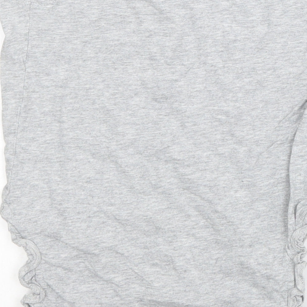 George Girls Grey Cotton Pullover Tank Size 5 Years Round Neck Pullover - Kind,Fun, Brave, Cool, Me