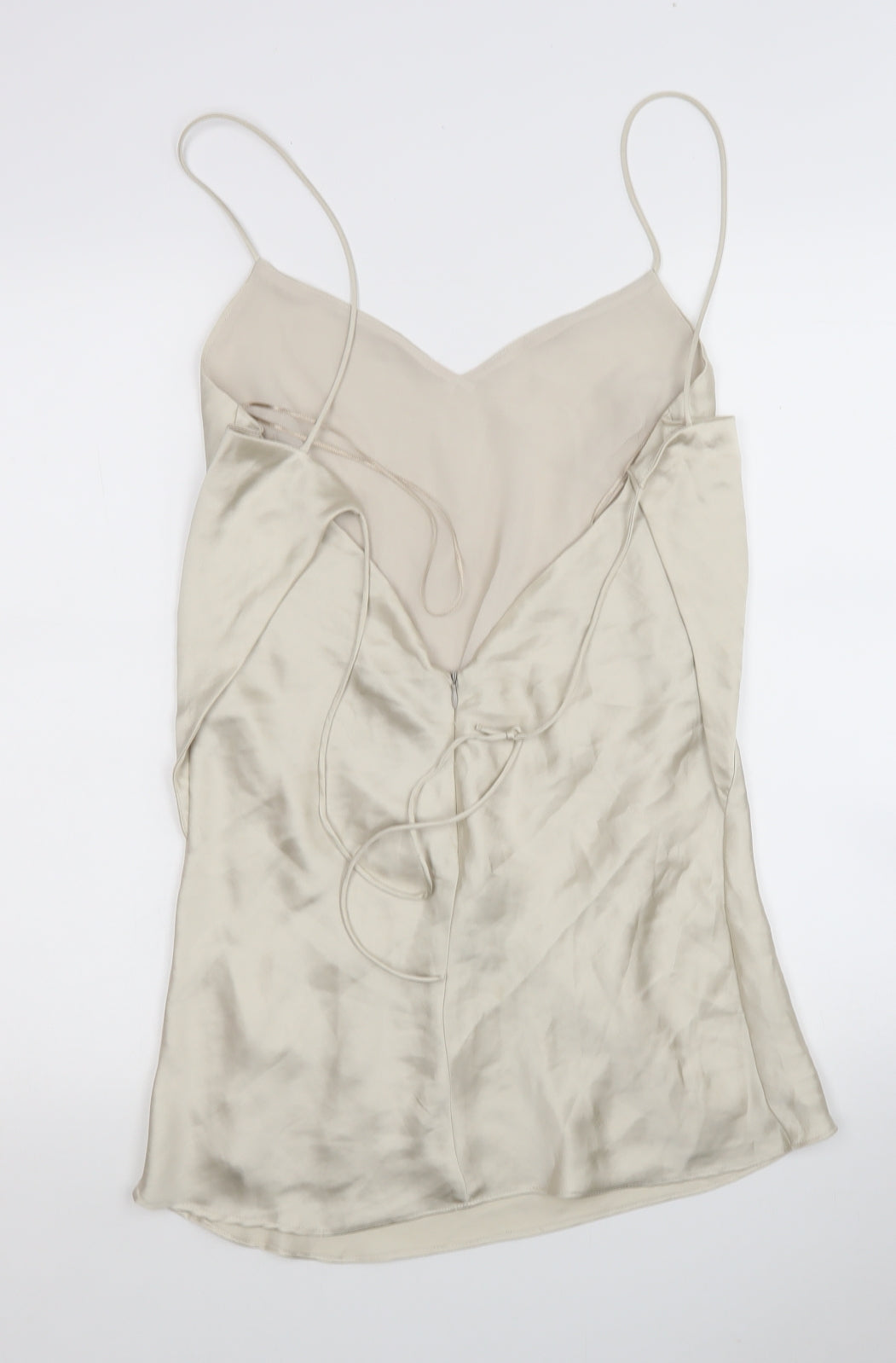 Zara Womens Beige Polyester Camisole Blouse Size S V-Neck