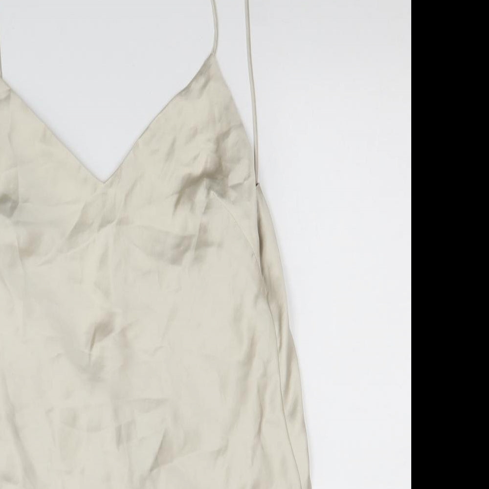 Zara Womens Beige Polyester Camisole Blouse Size S V-Neck