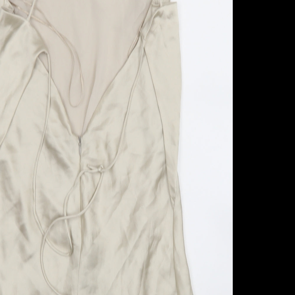 Zara Womens Beige Polyester Camisole Blouse Size S V-Neck