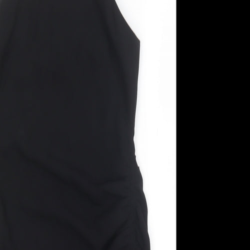 Zara Womens Black Polyester Mini Size S Square Neck Zip