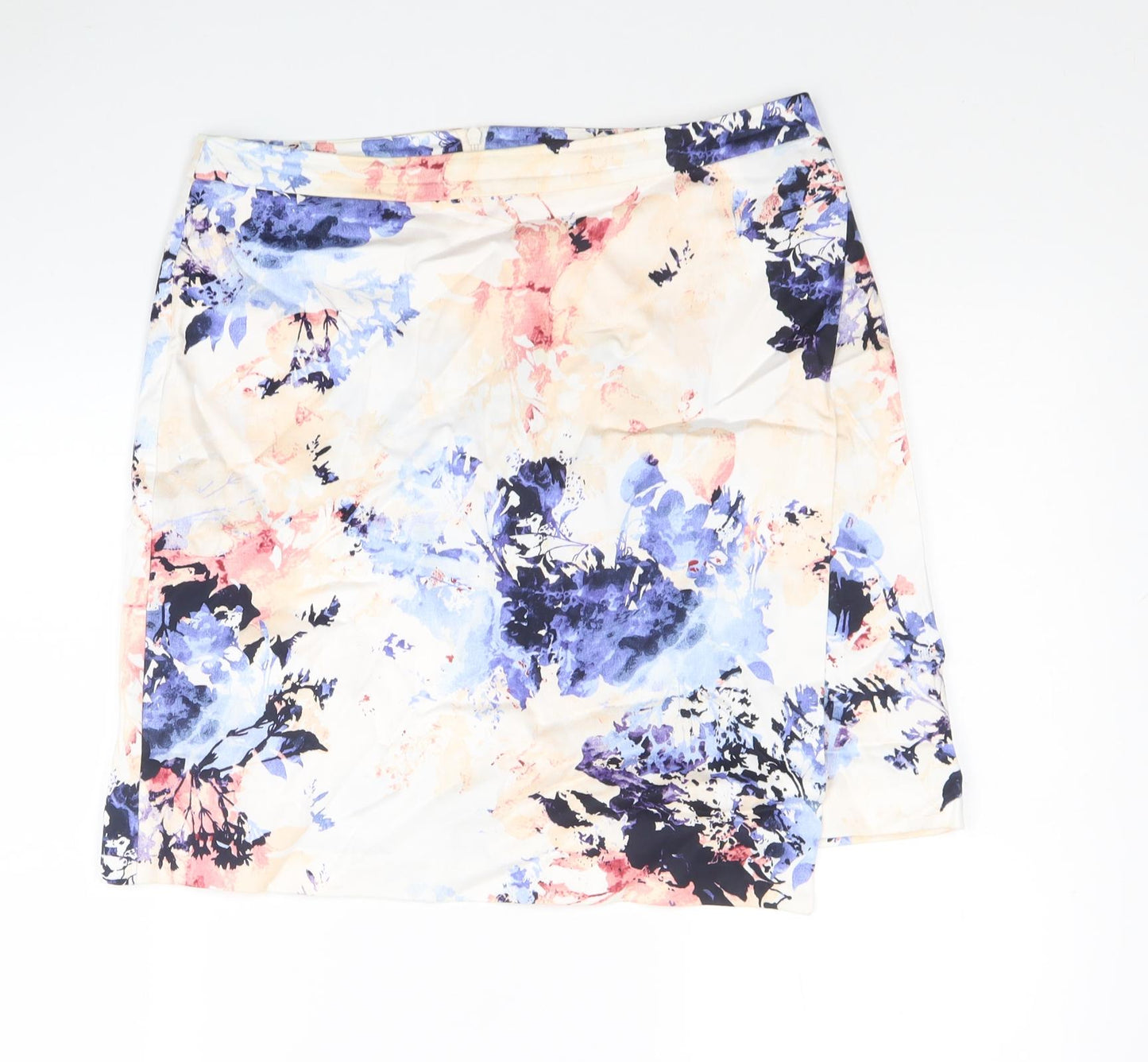 TU Womens Multicoloured Geometric Cotton A-Line Skirt Size 12 Zip
