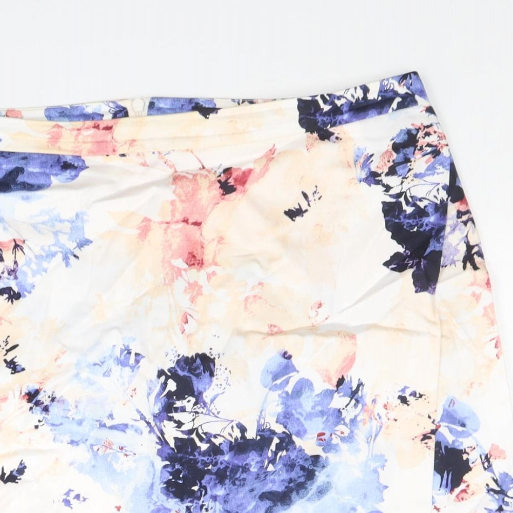 TU Womens Multicoloured Geometric Cotton A-Line Skirt Size 12 Zip