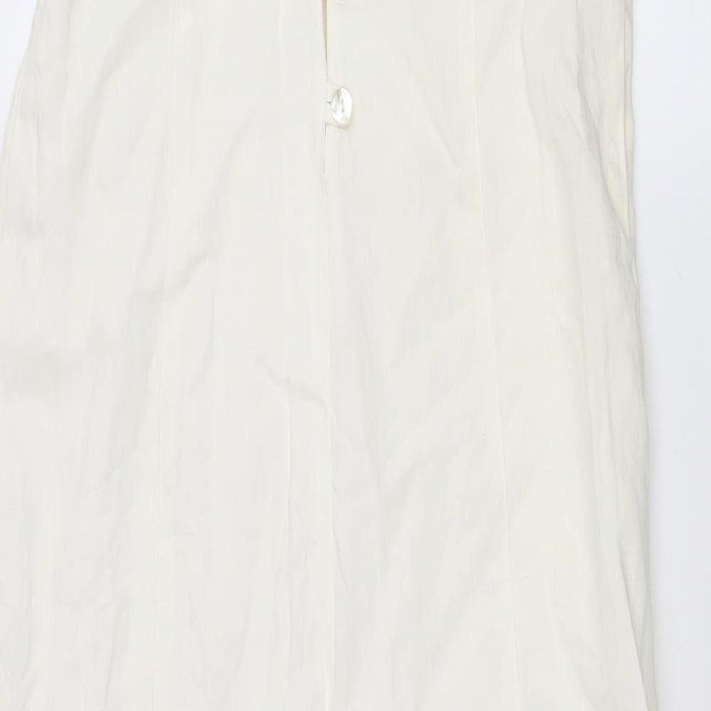 Jigsaw Womens Ivory Linen Maxi Size XS Round Neck Button