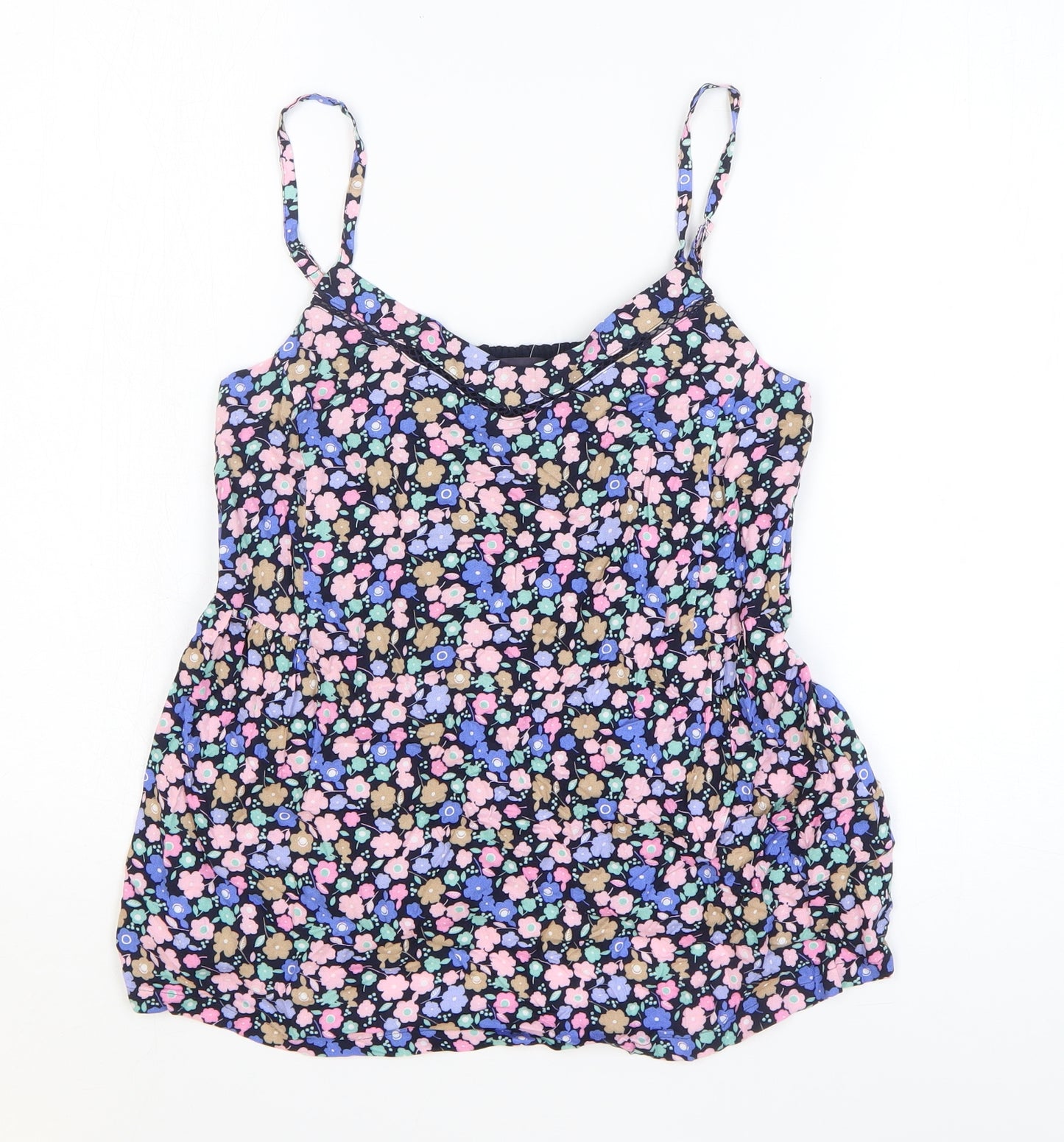 Marks and Spencer Womens Multicoloured Floral Viscose Mini Size 6 V-Neck Pullover