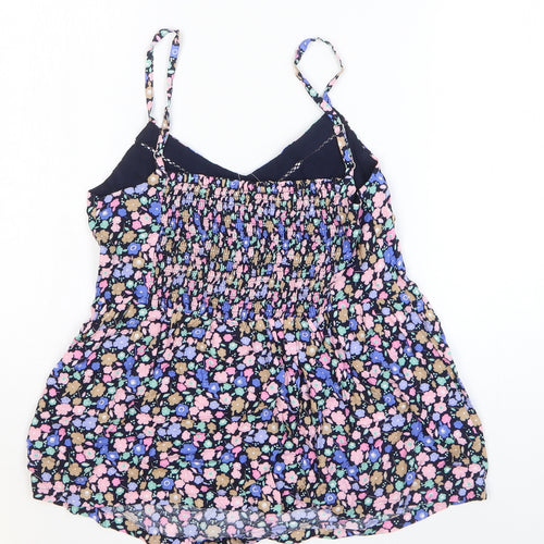Marks and Spencer Womens Multicoloured Floral Viscose Mini Size 6 V-Neck Pullover