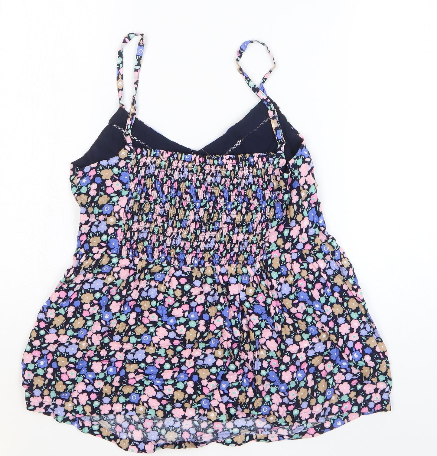 Marks and Spencer Womens Multicoloured Floral Viscose Mini Size 6 V-Neck Pullover