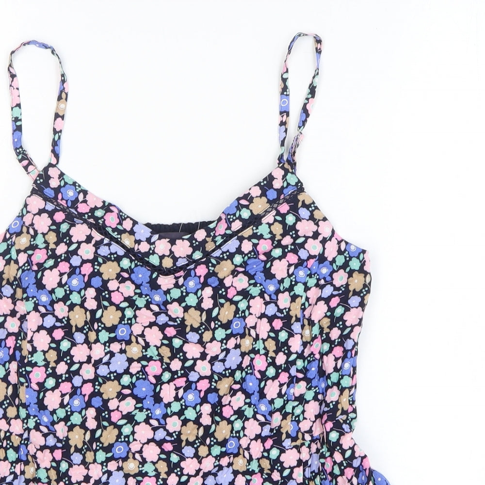 Marks and Spencer Womens Multicoloured Floral Viscose Mini Size 6 V-Neck Pullover
