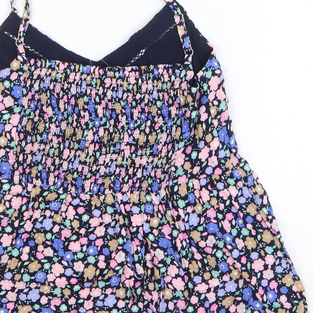 Marks and Spencer Womens Multicoloured Floral Viscose Mini Size 6 V-Neck Pullover