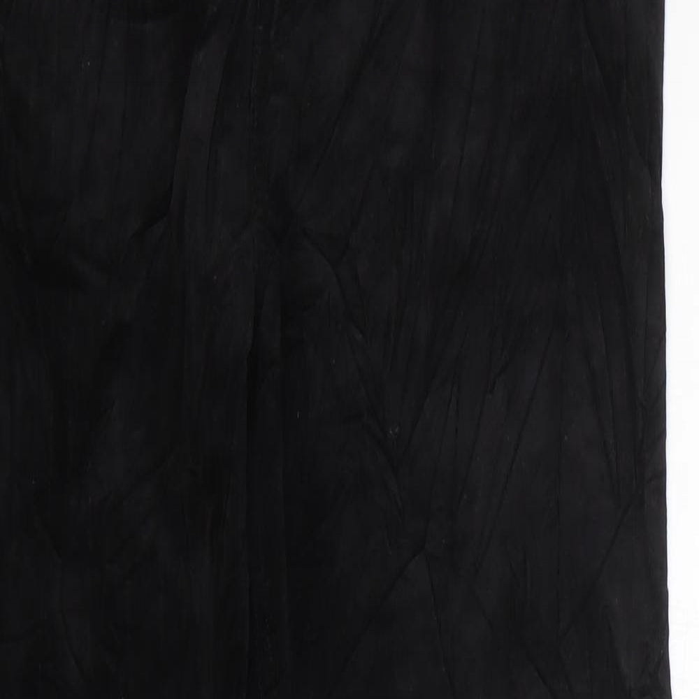 Marks and Spencer Womens Black Cotton Flared Jeans Size 14 L30 in Regular Zip