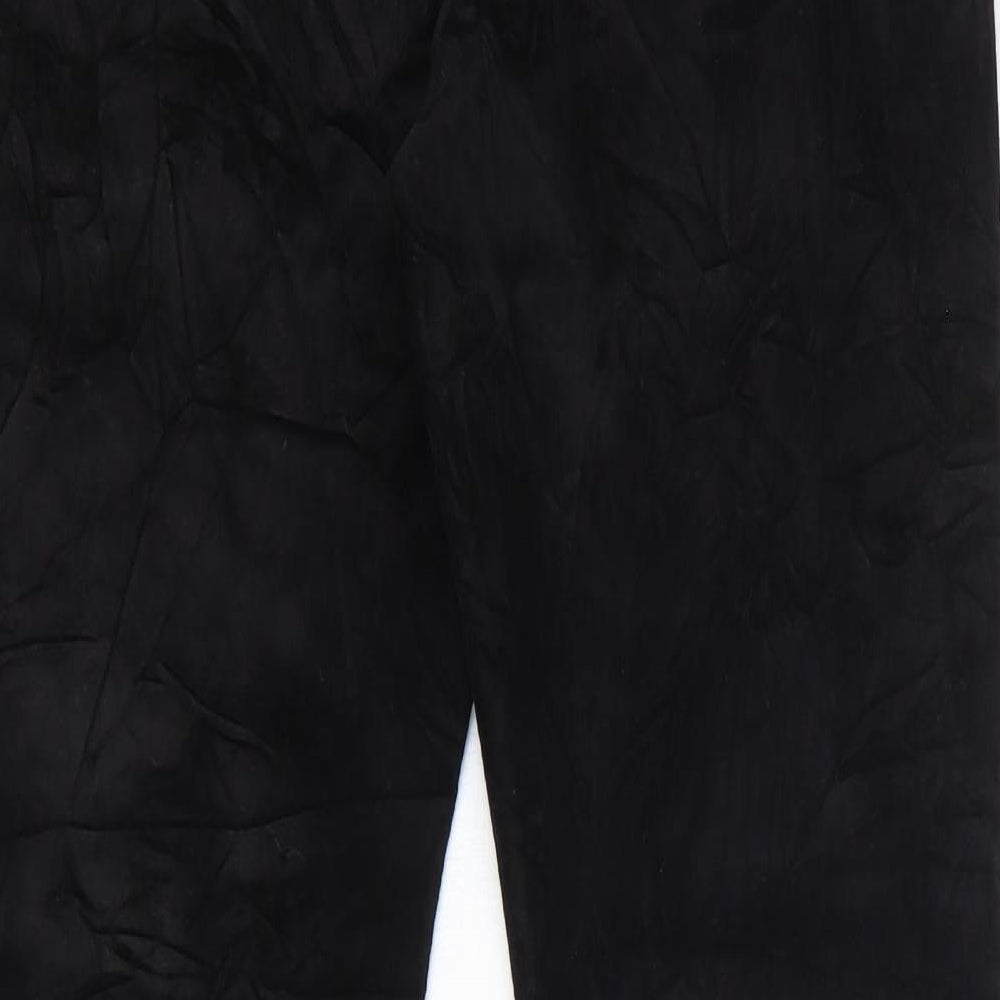 Marks and Spencer Womens Black Cotton Flared Jeans Size 14 L30 in Regular Zip