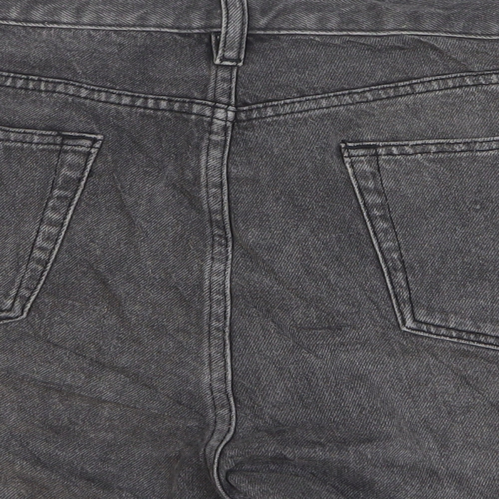 Marks and Spencer Womens Grey Cotton Bermuda Shorts Size 18 L3 in Regular Zip